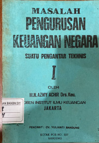 Image of Masalah Pengurusan Keuangan Negara: Satu Pengantar Teknis