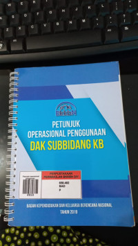 Petunjuk operasional penggunaan DAK subbidang KB