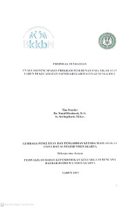 Proposal penelitian evaluasi pencapaian program penurunan usia nikah 15-19 tahun di kecamatan saptosari kabupaten gunungkidul