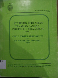 Statistik Pertanian Tanaman Pangan Provinsi DIY 2000