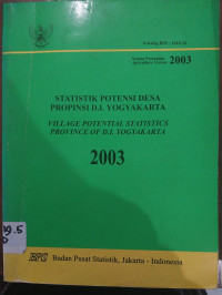 Statistik Potensi Desa Provinsi DIY 2003