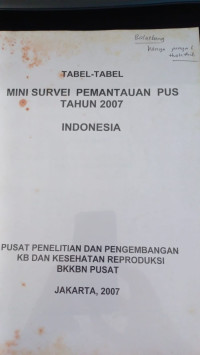 Tabel-tabel mini survei pemantauan pus tahun 2007 indonesia